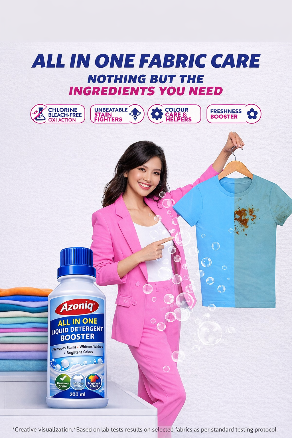 All-in-One Liquid Detergent Booster | Powerful Stain Remover (Pack of 2)