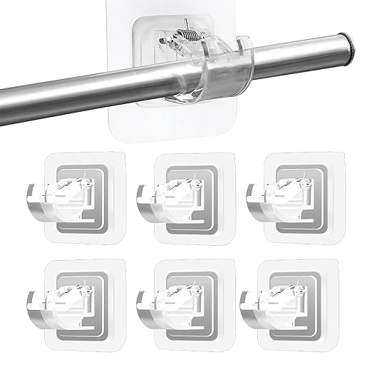 No Drill Curtain Rod Brackets