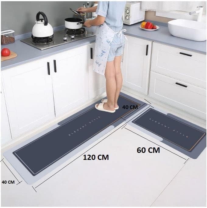 2 Pcs Kitchen Mats | Waterproof Memory Foam Floor Rugs
