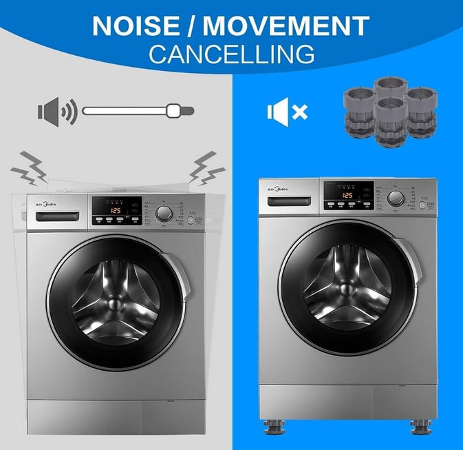 Washing Machine & Refrigerator Stand with Anti-Vibration Pads
