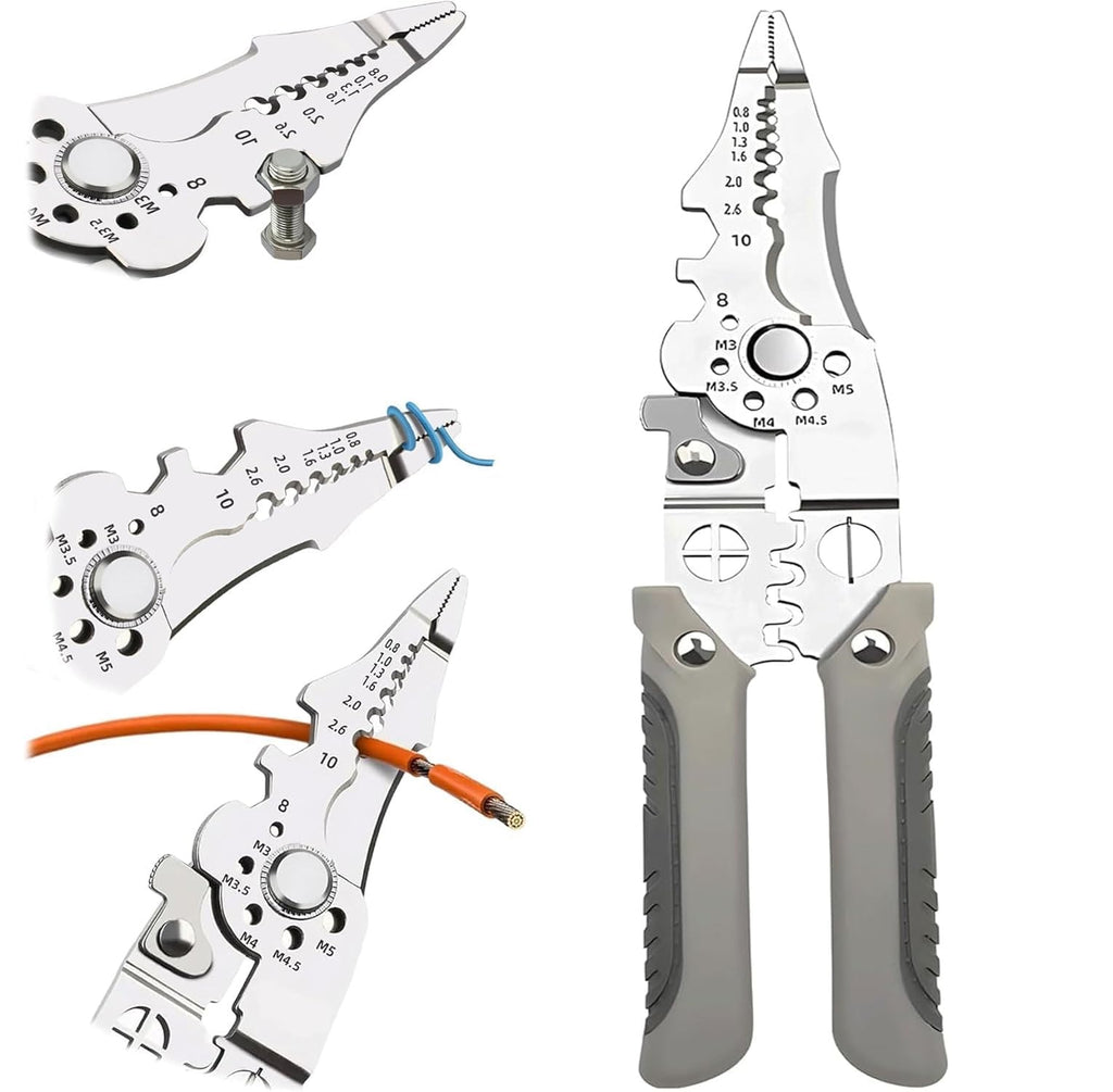 All in 1 Multifunction Stainless Steel Wire Stripper/Wire Crimping Tool,