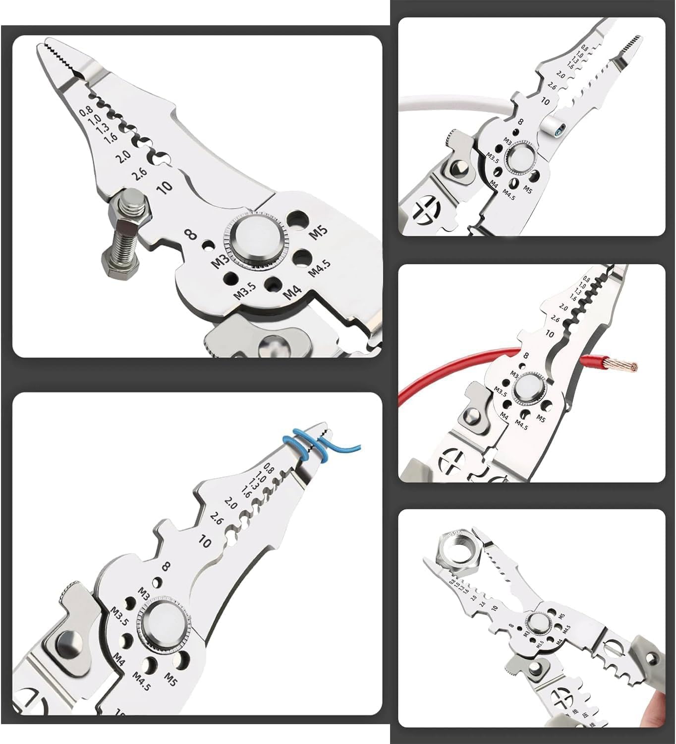 All in 1 Multifunction Stainless Steel Wire Stripper/Wire Crimping Tool,