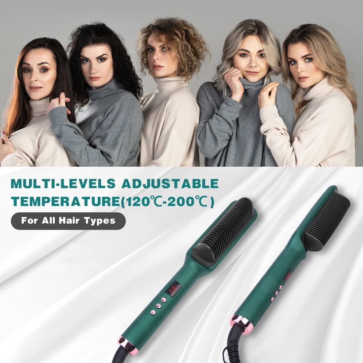 Ceramic Hair Straightening Brush for Women