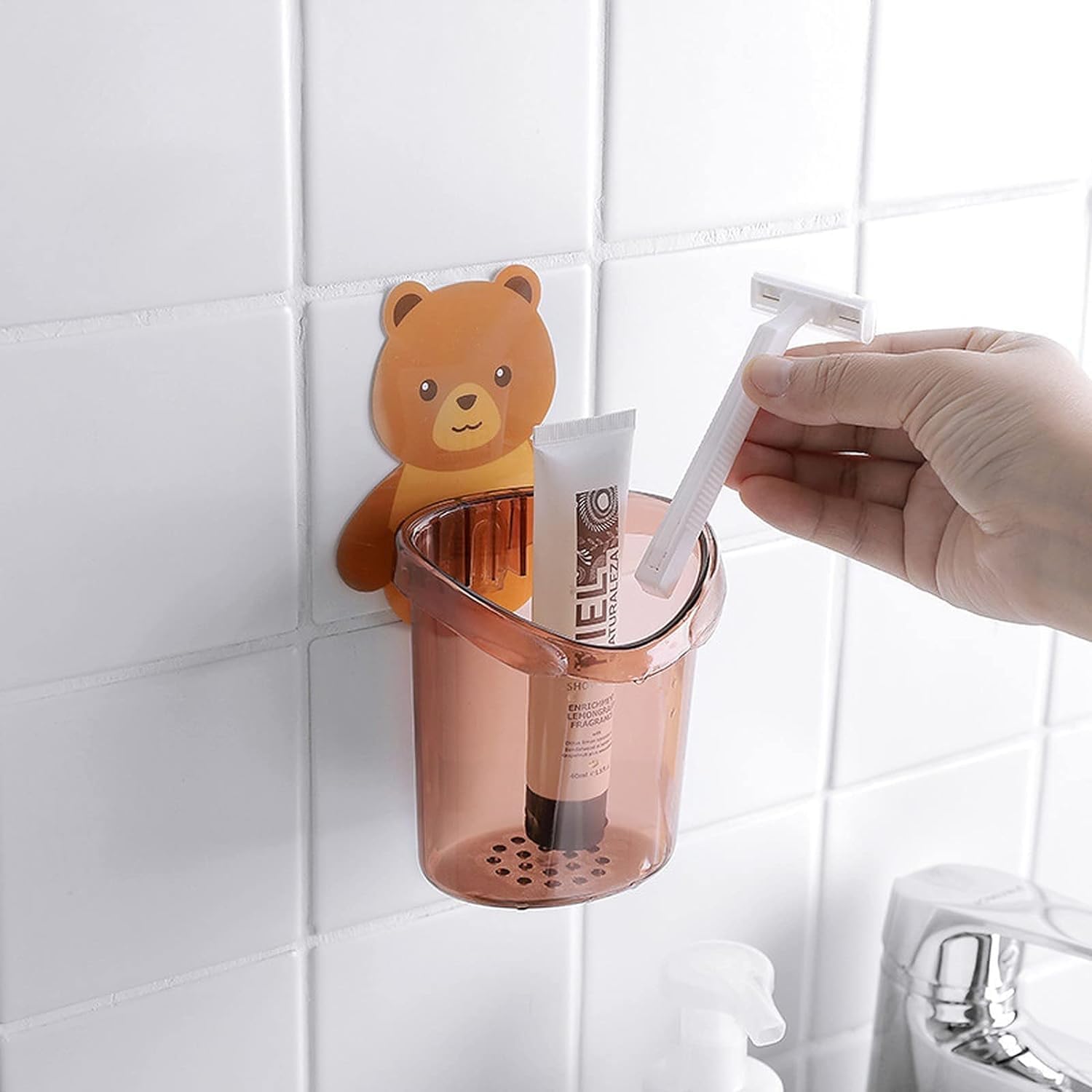 Wall Mounted Bathroom Organizer Cup