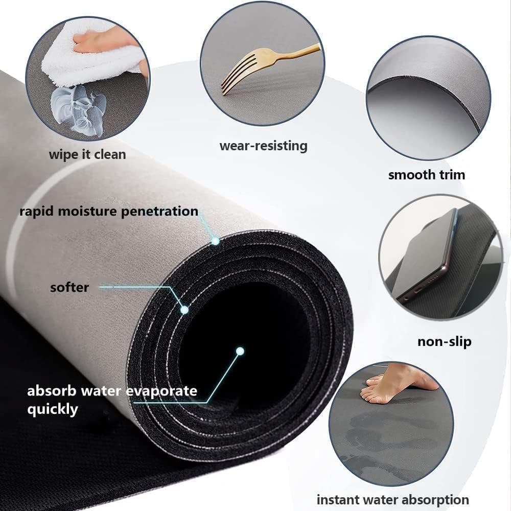 2 Pcs Kitchen Mats | Waterproof Memory Foam Floor Rugs