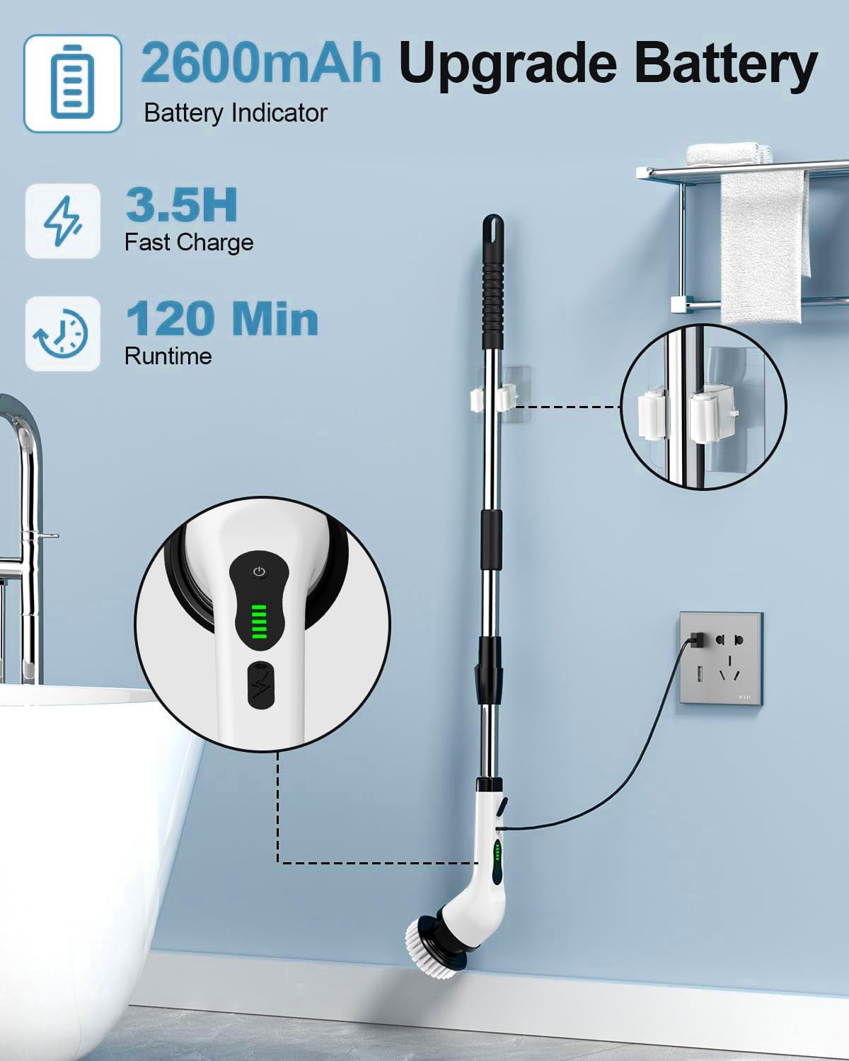 Electric Spin Scrubber, Cleaning Brush