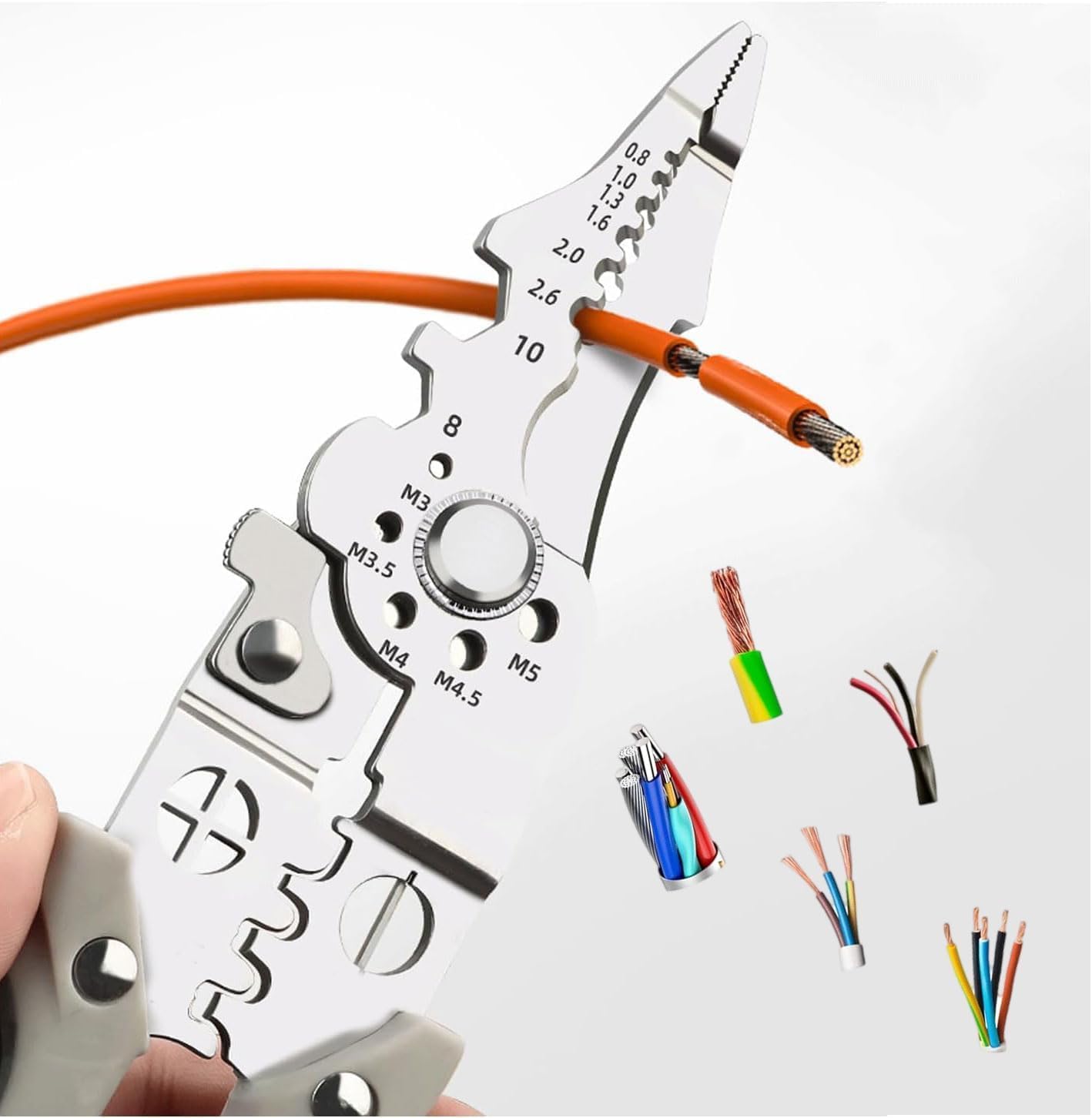 All in 1 Multifunction Stainless Steel Wire Stripper/Wire Crimping Tool,