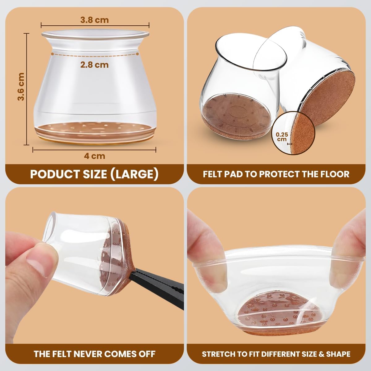 Silicone Chair Leg Floor Protectors