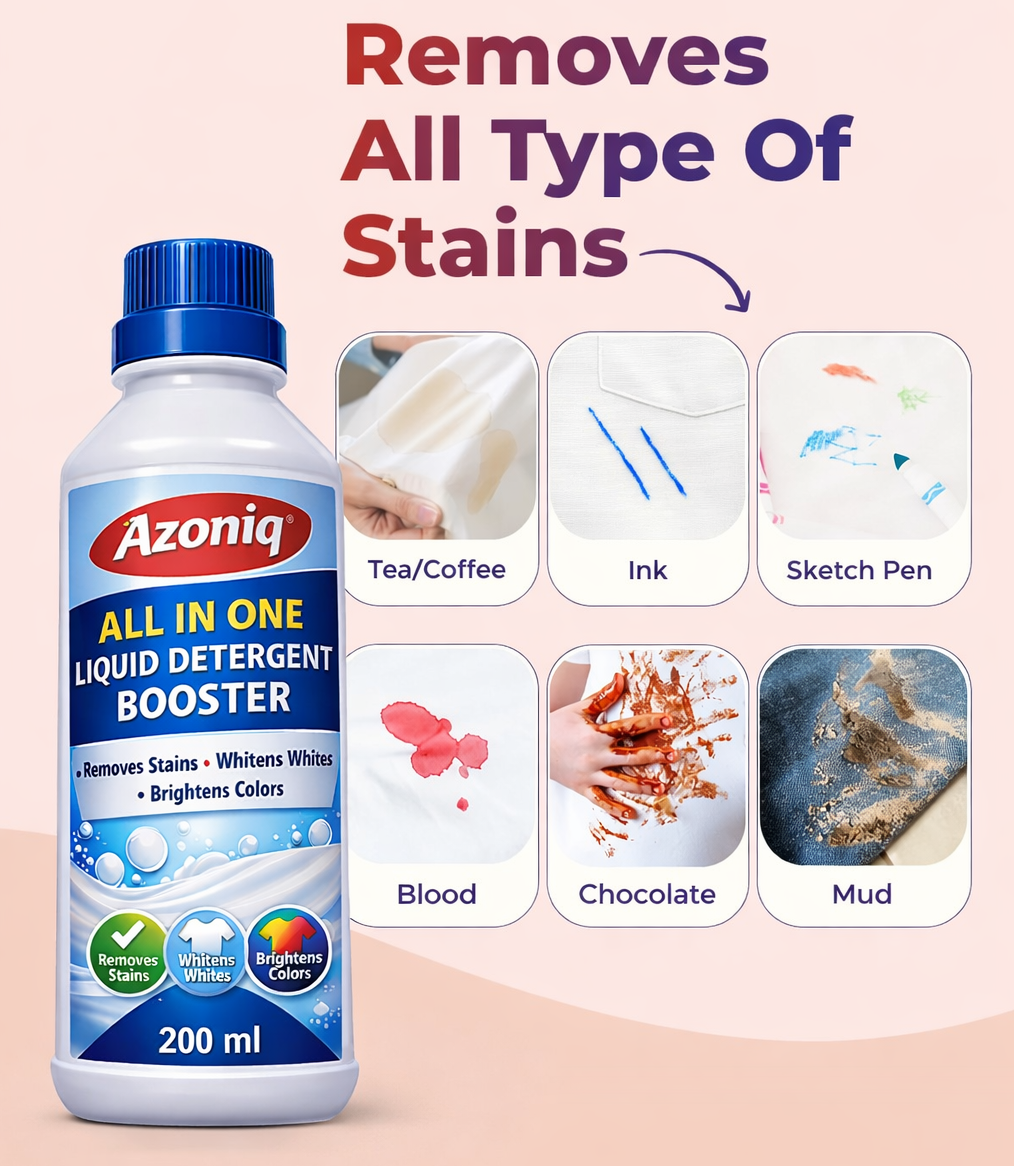 All-in-One Liquid Detergent Booster | Powerful Stain Remover (Pack of 2)