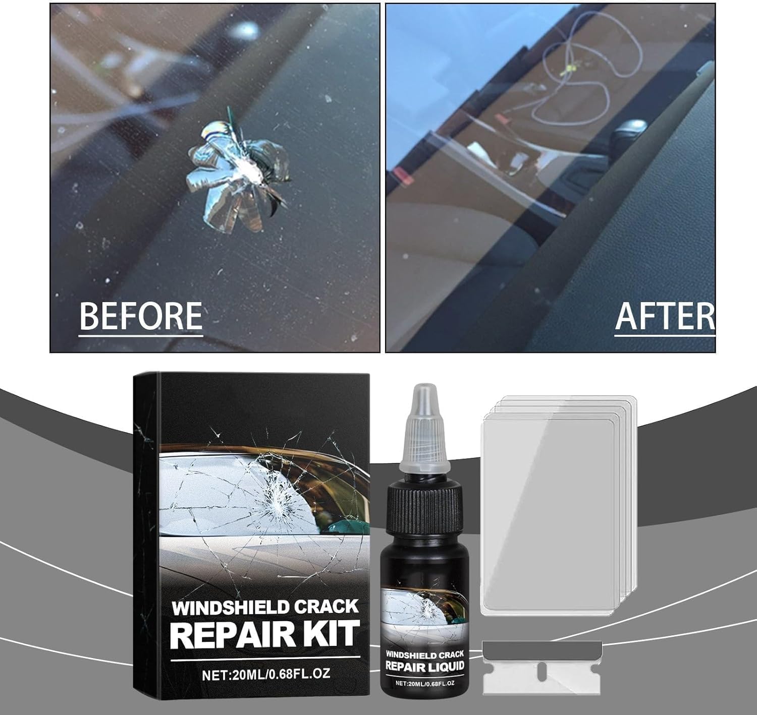 Car Windshield Crack Repair Kit