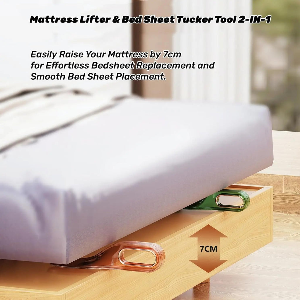 2-in-1 Mattress Lifter Stand & Bed Sheet Tucker Tool