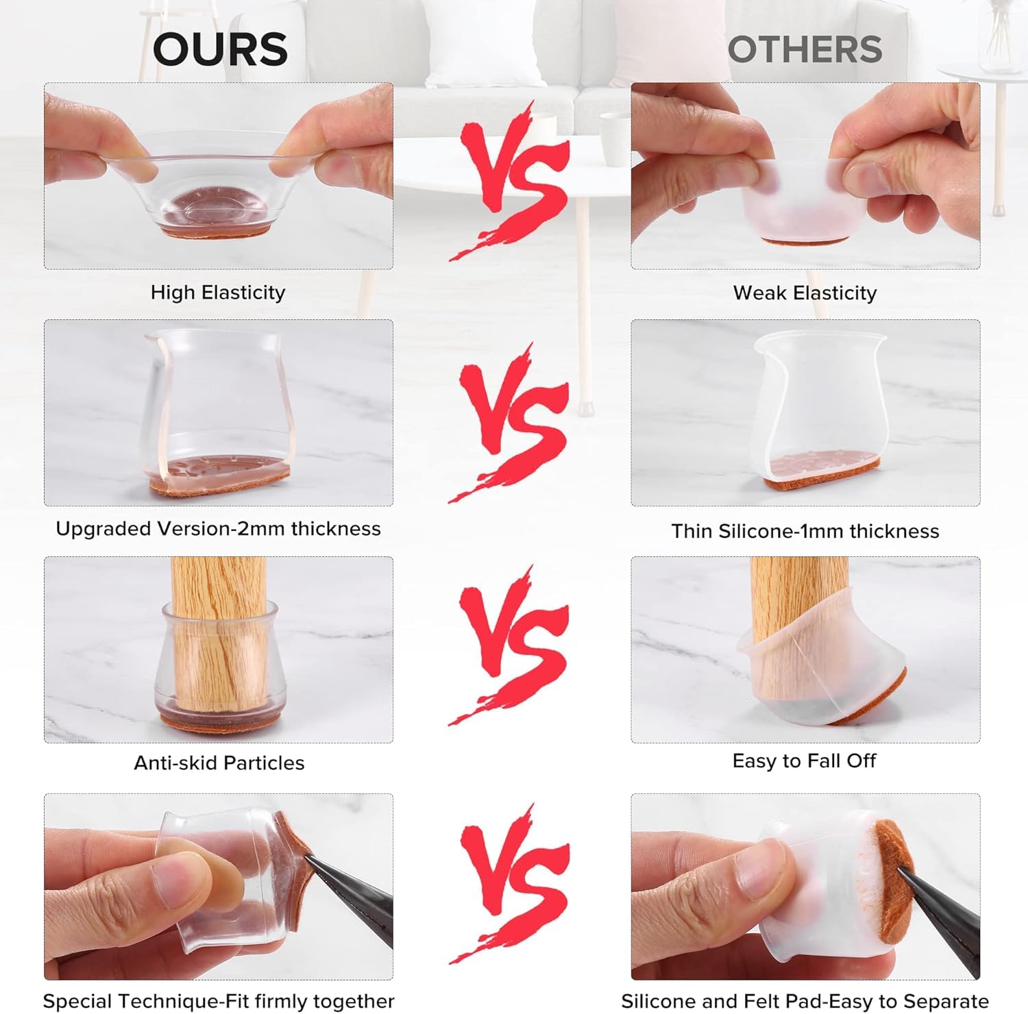 Silicone Chair Leg Floor Protectors