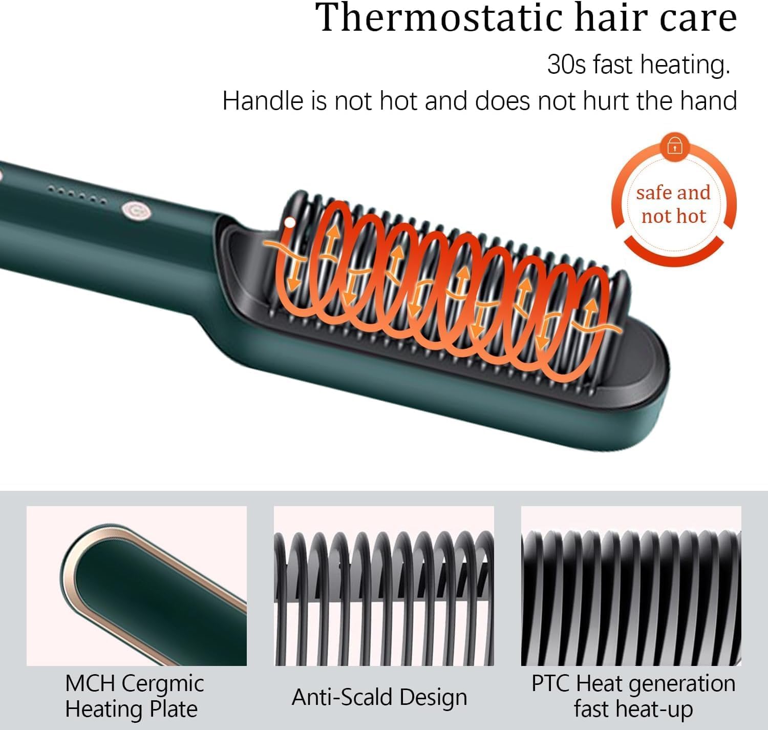 Ceramic Hair Straightening Brush for Women