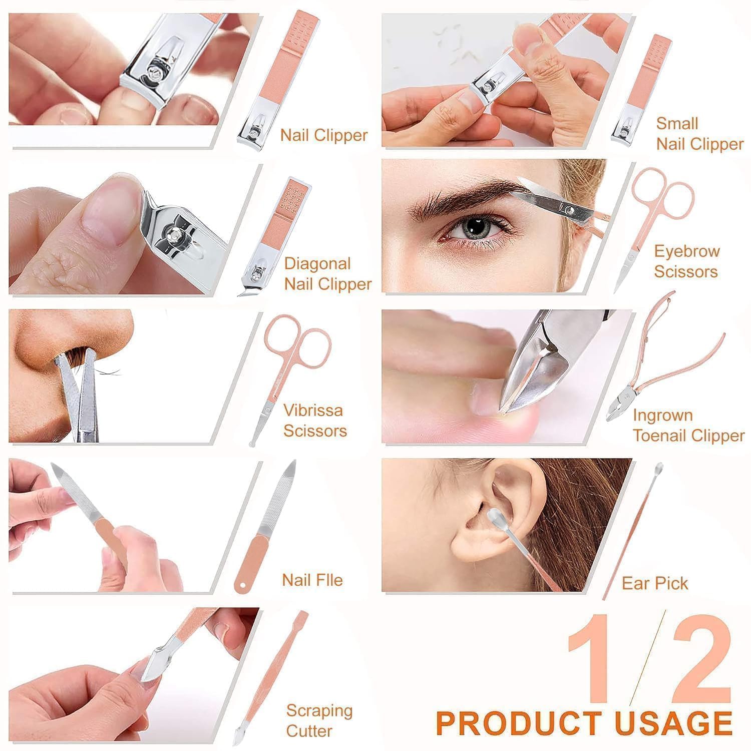 Stainless Steel Nail Clipper & Pedicure kit