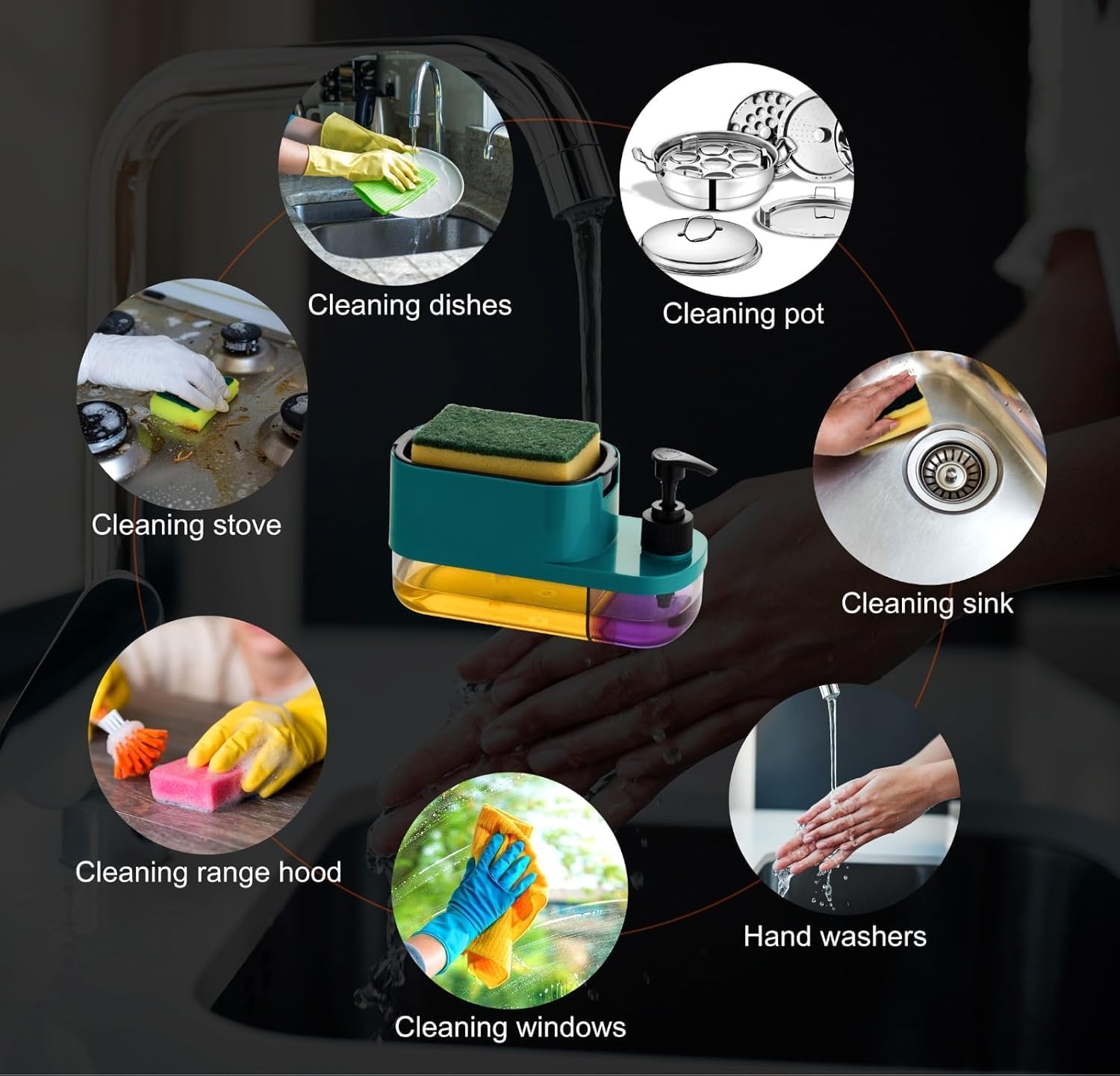 3 in 1 Dish Soap Liquid Pump Dispenser