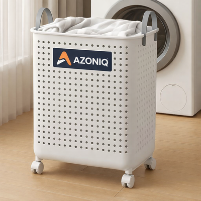 Azoniq Foldable Large 51.8L Laundry Basket with Wheels