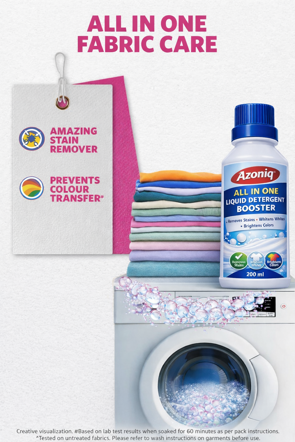 All-in-One Liquid Detergent Booster | Powerful Stain Remover (Pack of 2)