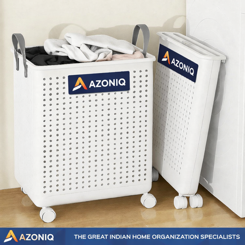 Azoniq Foldable Large 51.8L Laundry Basket with Wheels
