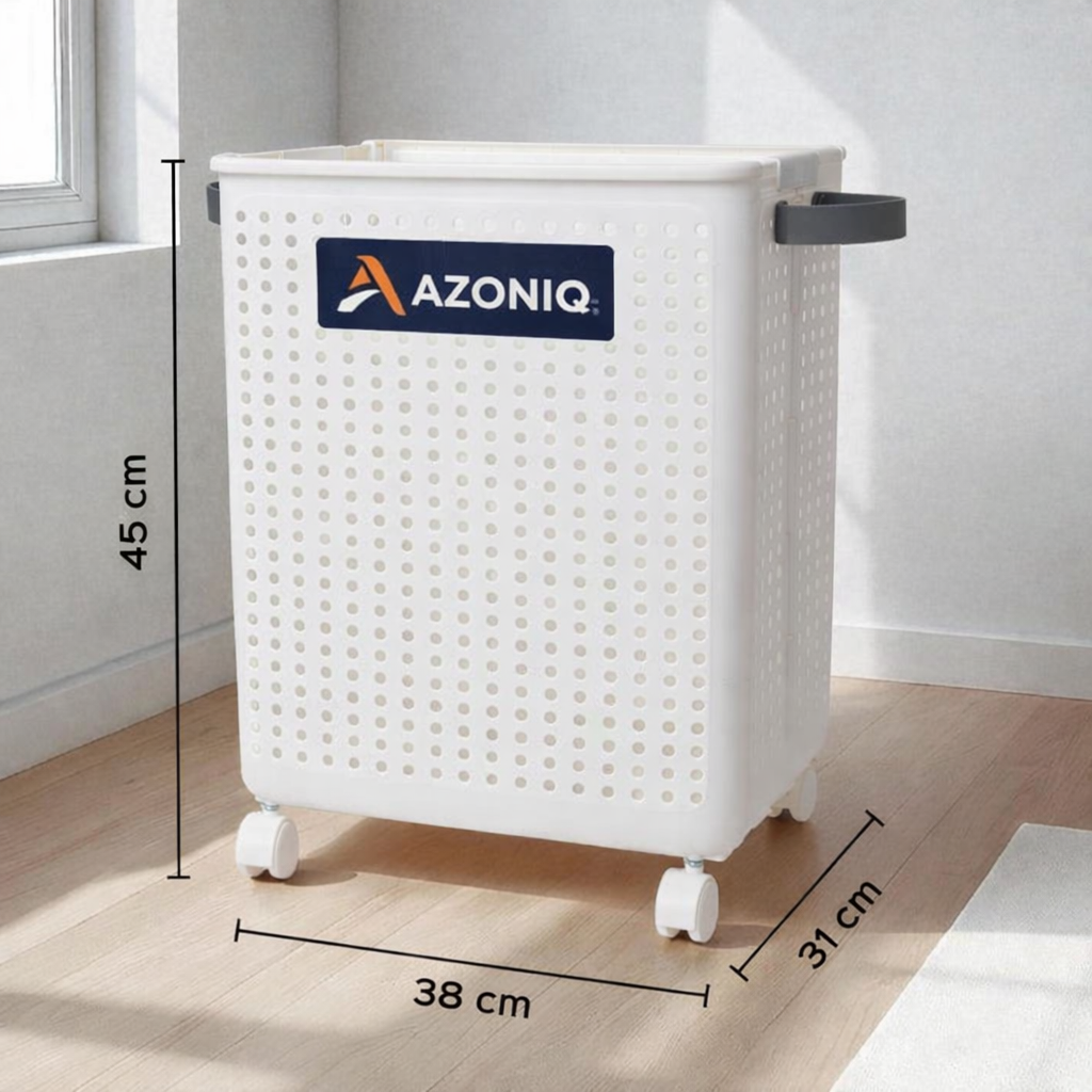Azoniq Foldable Large 51.8L Laundry Basket with Wheels
