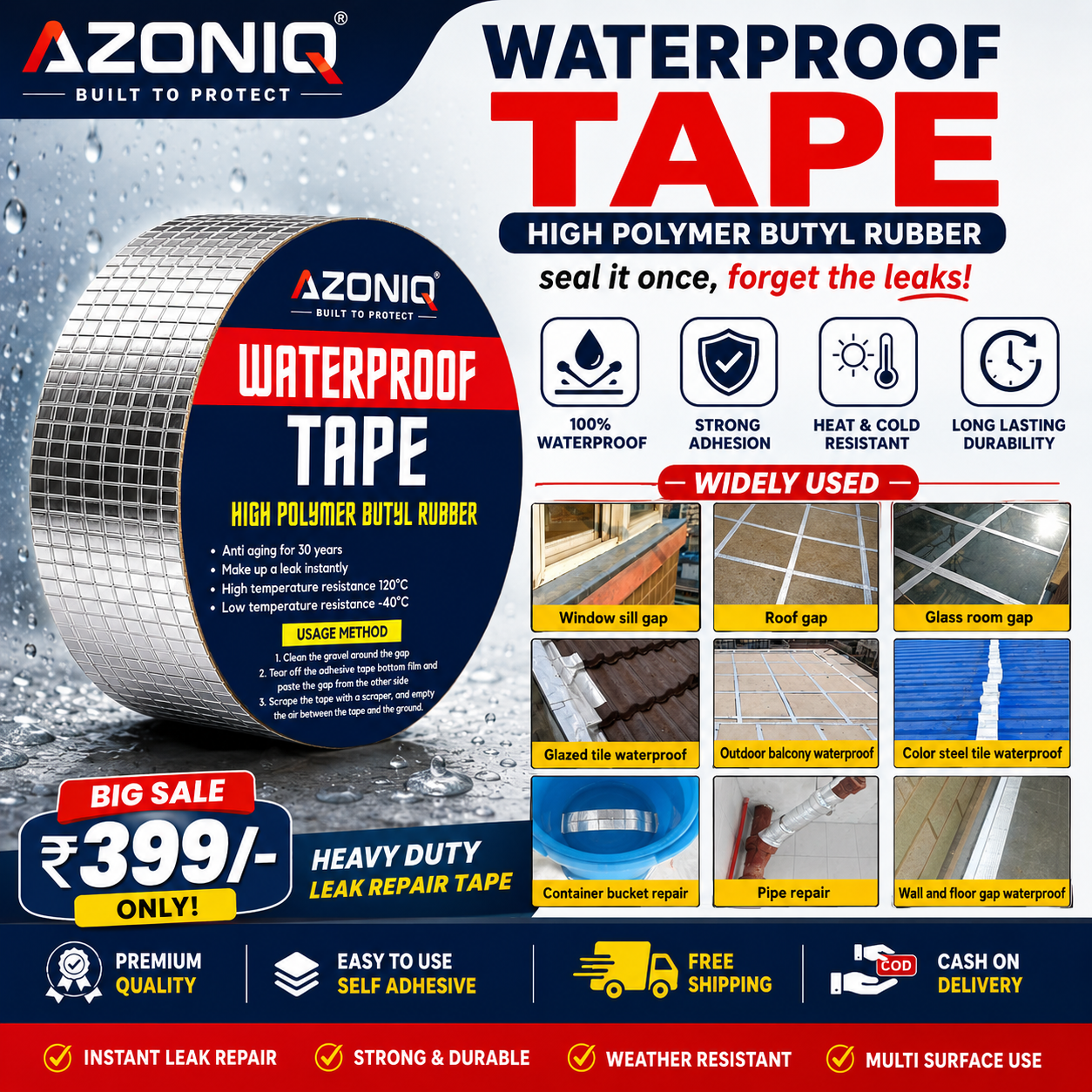 Waterproof tape Permanent Repair