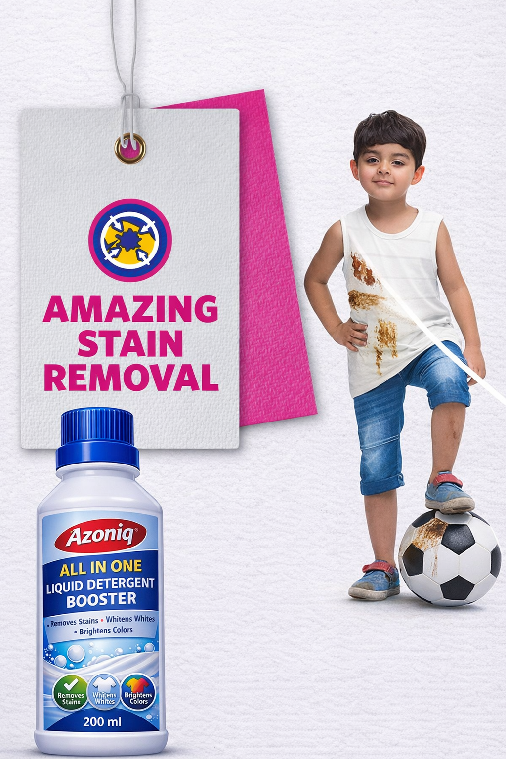 All-in-One Liquid Detergent Booster | Powerful Stain Remover (Pack of 2)